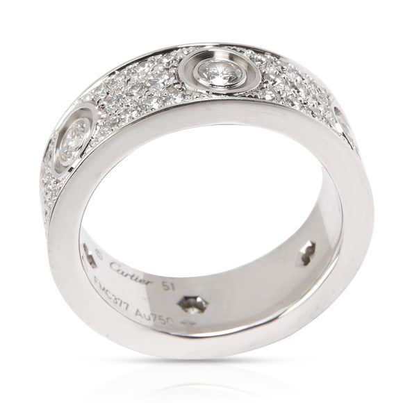 Cartier Diamond Paved Love Ring in 18K White Gold 1.26 CTW - Picture 2 of 4